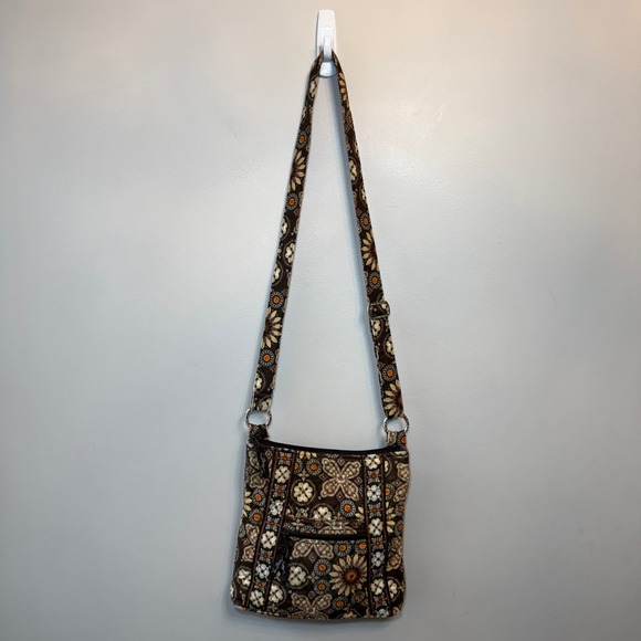 Vera Bradley Handbags - Vera Bradley Quilted Crossbody Bag Purse Canyon Floral Print Brown Adjustable